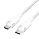 Kabel USB-C do USB-C Vention w oplocie 3A 480Mbps 60W PD 1m biały