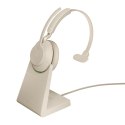 Słuchawki nauszne bezprzewodowe Jabra Evolve2 65 UC Mono Link380a, beige + stand
