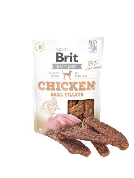 BRIT Jerky Chicken Real Fillets - Kurczak - przysmak dla psa - 80 g