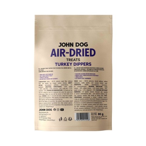JOHN DOG AIR DRIED TURKEY DIPPERS 80G- przysmak