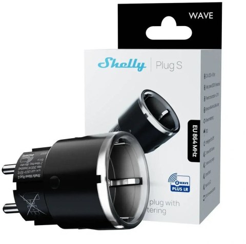 Inteligentne gniazdo Shelly Wave Plug S Z-Wave 800, czarne