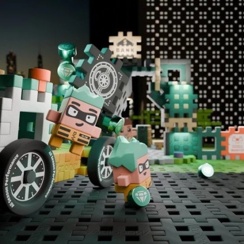 MARIOINEX Klocki Mini Waffle City Napad na bank, 148 elementów