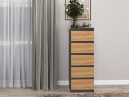 W5 KOMODA 5 SZUFLAD ANT/ART KOMPLET