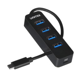 UNITEK HUB USB-C 4XUSB-A 3.1, AKTYWNY, 10 W, H1117B