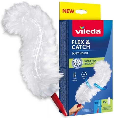 Miotełka do kurzu Vileda z krótką rączką + 2 wkłady Flex&Catch