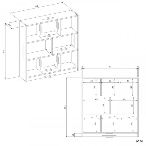 REGAŁ FIESTA 8P ARTISAN/BIEL