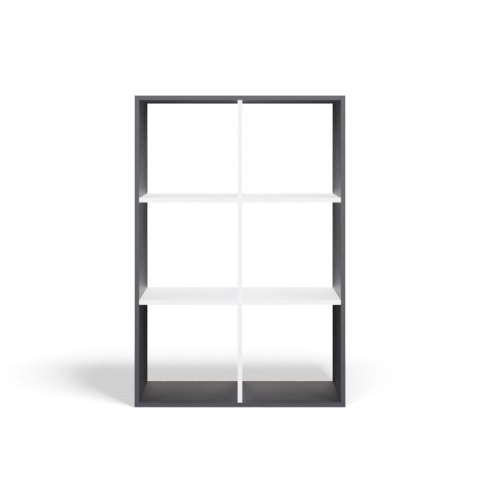 REGAŁ MALAX 2X3 ANTRACYT/BIEL