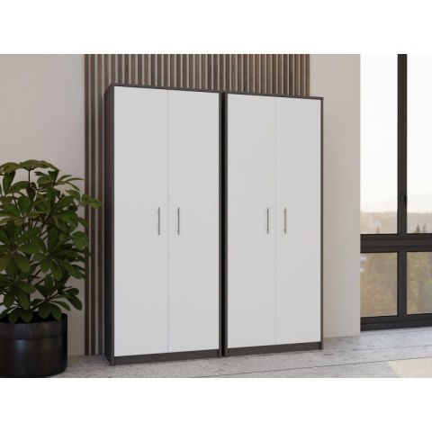 REGAŁ ZAMKNIETY OLIV 2D ANTRACYT/BIEL KOMPLET