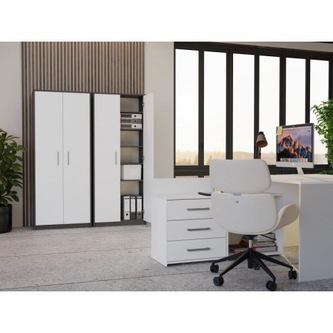 REGAŁ ZAMKNIETY OLIV 2D ANTRACYT/BIEL KOMPLET