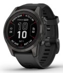 Zegarek Garmin Fenix 7S Pro 42mm Sapphire Solar szary tytanowy DLC z czarnym paskiem