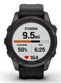 Zegarek Garmin Fenix 7S Pro 42mm Sapphire Solar szary tytanowy DLC z czarnym paskiem