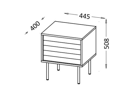 Szafka nocna 2szt CORTINA 45x40x51 czarny