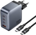 Ładowarka Vention 100W GaN 1x USB-A 3x USB-C + kabel USB-C do USB-C 1m