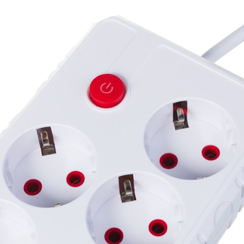 MACLEAN LISTWA ZASILAJĄCA, PRZEDŁUŻACZ 4 GNIAZDA + 3XUSB, 110-240V AC 50/60HZ, 2.1A MAX 2500W, 1,5M, BIAŁA MCE392 W