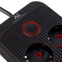 MACLEAN LISTWA ZASILAJĄCA, PRZEDŁUŻACZ 6 GNIAZD + 4XUSB, 110-240V AC 50/60HZ, 2.1A MAX 2500W, 1,5 M, CZARNA MCE389 B