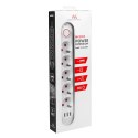 MACLEAN LISTWA ZASILAJĄCA PRZEDŁUŻACZ5 GNIAZD + 3XUSB, 110-240V AC 50/60HZ, 2.1A MAX 2500W, 1,5M, BIAŁA MCE395 W