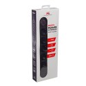 MACLEAN LISTWA ZASILAJĄCA, PRZEDŁUŻACZ5 GNIAZD + 3XUSB, 110-240V AC 50/60HZ, 2.1A MAX 2500W, 1,5M, CZARNA MCE395 B
