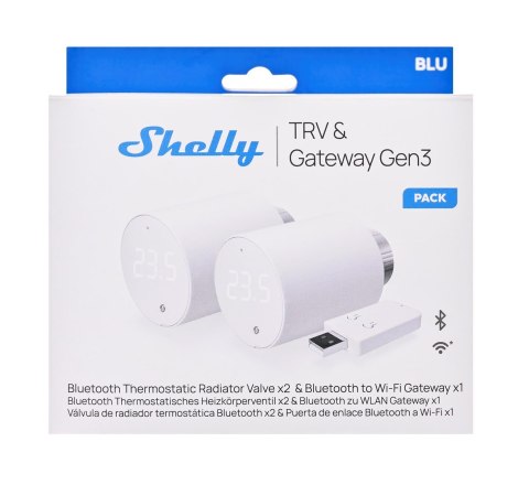 Shelly BLU TRV Gateway Gen3 Inteligentna głowica termostatyczna, 2 sztuki