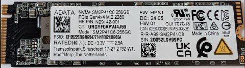 Dysk SSD ADATA 256GB NVMe PCIe Gen4x4 M.2 2280 SM2P41C8-256GC