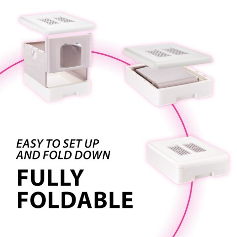 FERPLAST SAHARA TOILET GREY PINK kuweta dla kota