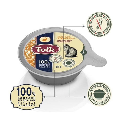 FOLK Staropolski wyborny królik szalka 85g