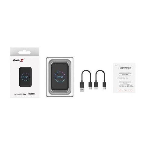 Carlinkit Adapter bezprzewodowy Lite S HDMI 4GB+32GB Android Auto/Carplay dla radioodtwarzaczy samochodowych czarny