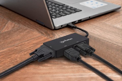 MANHATTAN ADAPTER MULTIPORT USB-C 3.1 NA HDMI/DVI/VGA M/F