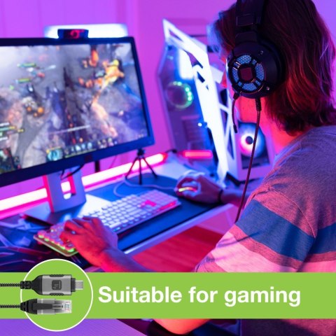 TECHLY ADAPTER/KABEL SIECIOWY USB-C NA GIGABIT ETHERNET RJ45 1M