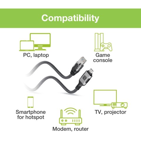 TECHLY ADAPTER/KABEL SIECIOWY USB-C NA GIGABIT ETHERNET RJ45 1M