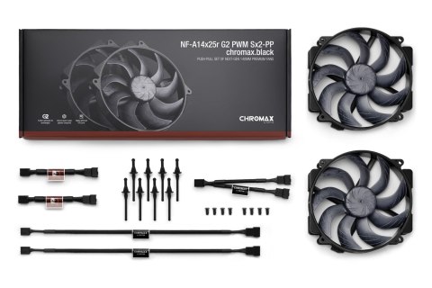 Wentylator NOCTUA 140mm NF-A14x25r G2 PWM Sx2 PP chromax black