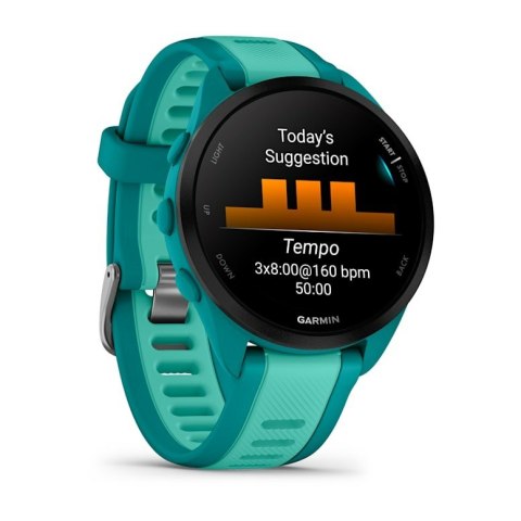 Zegarek sportowy Garmin Forerunner 165 Music AMOLED 43mm Turquoise Aqua